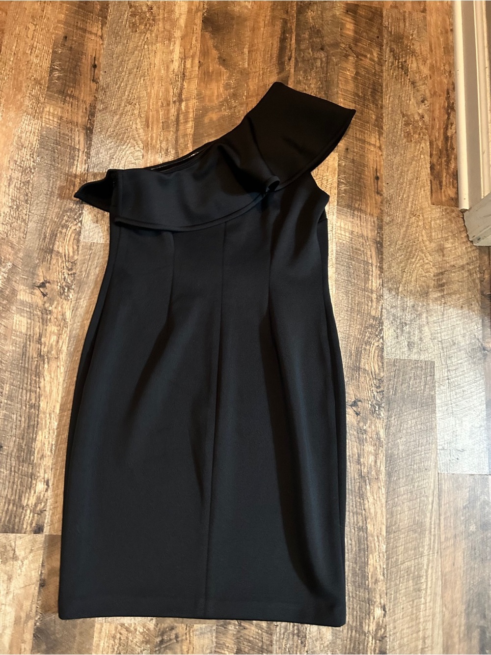 Classic One-Shoulder Black Cocktail Dress